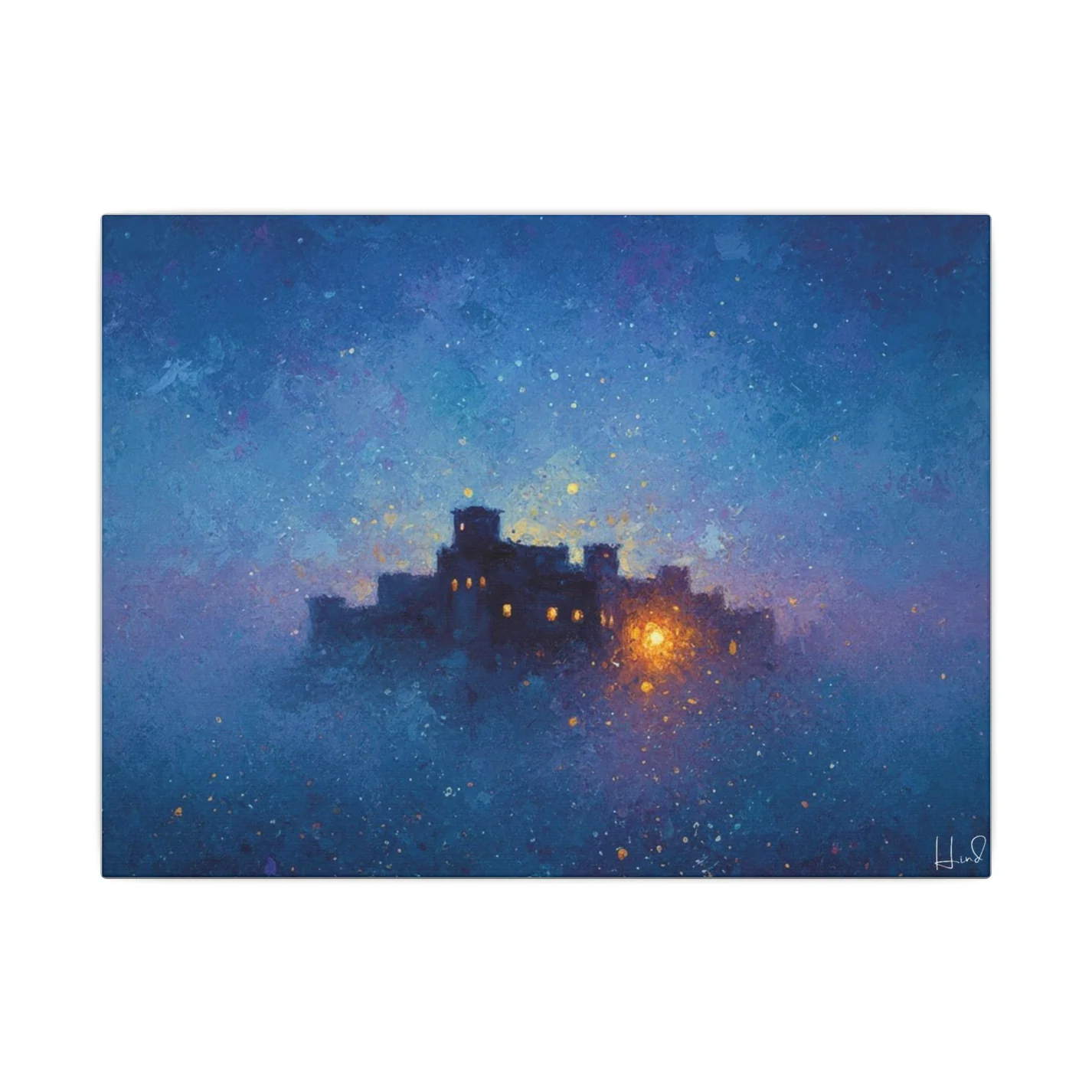 Tableau sur toile mate « Forteresse de la Nuit Étoilée »