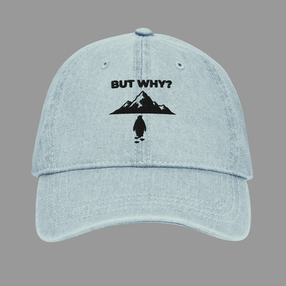 Casquette en jean brodée pingouin nihiliste