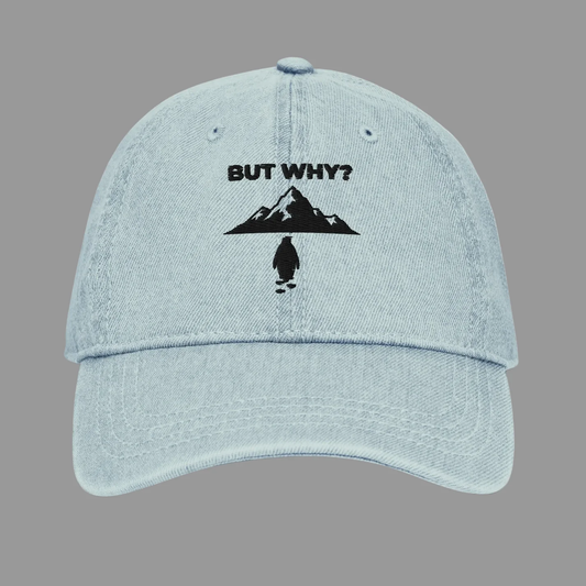 Casquette en jean brodée pingouin nihiliste