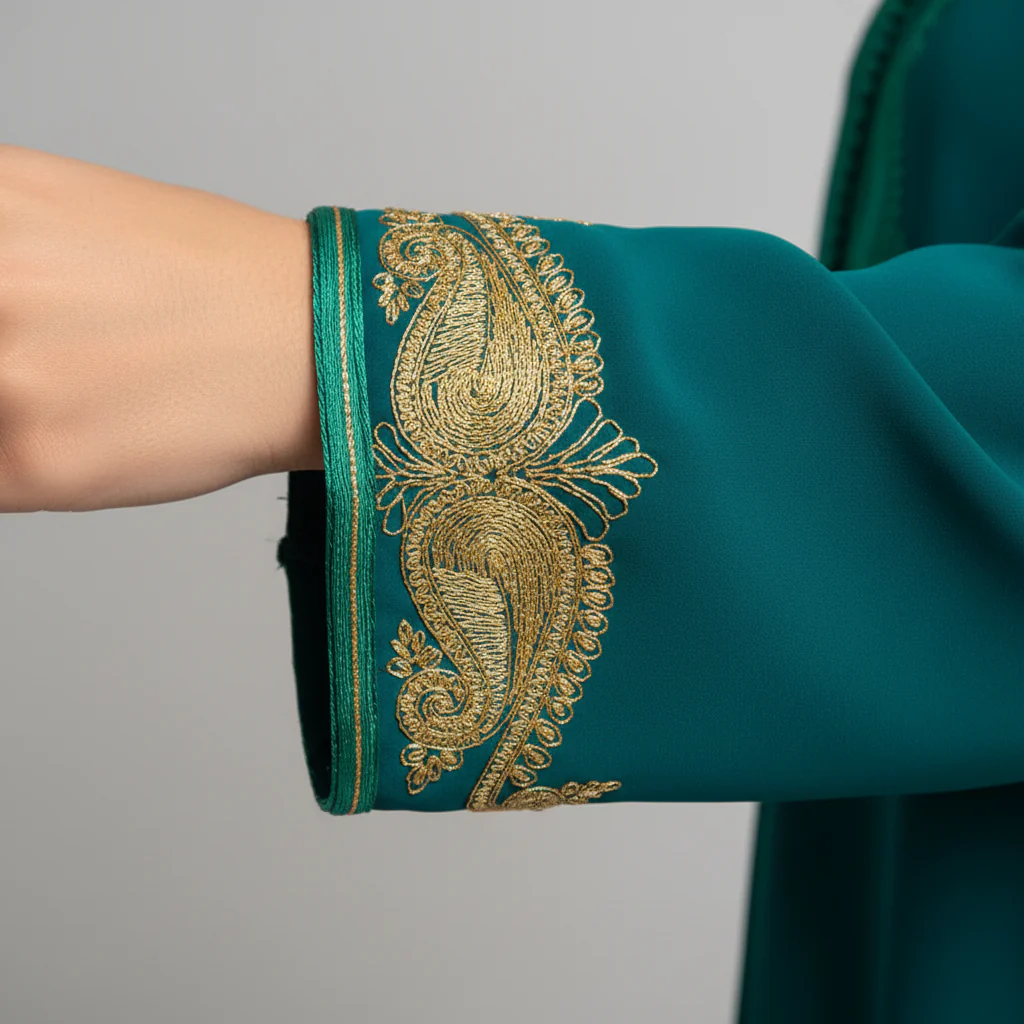 Jellaba Mlifa Turquoise Brodée