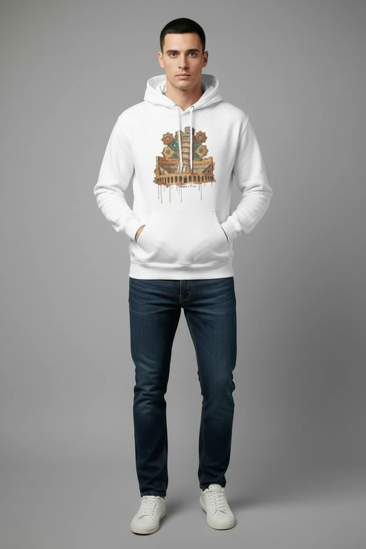 Tower of Pisa Vintage Art Hoodie — Retro Italy Travel