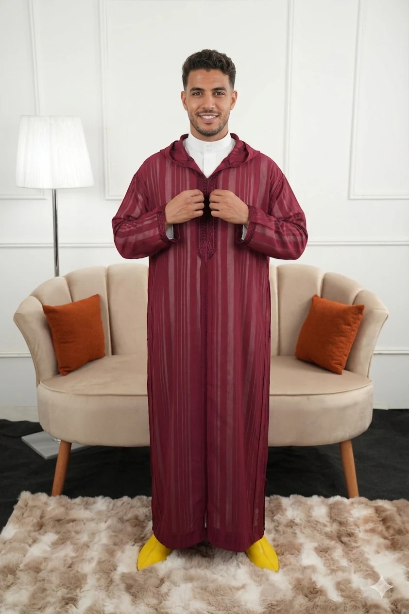 Jellaba Moussline rayures