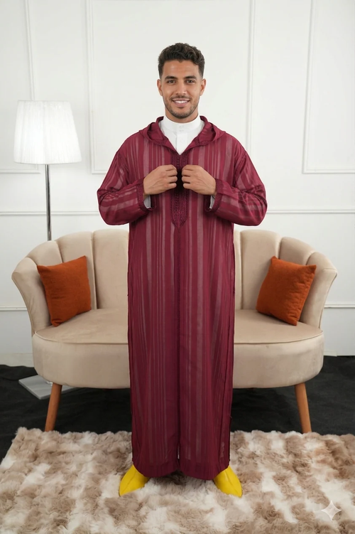 Jellaba Moussline rayures